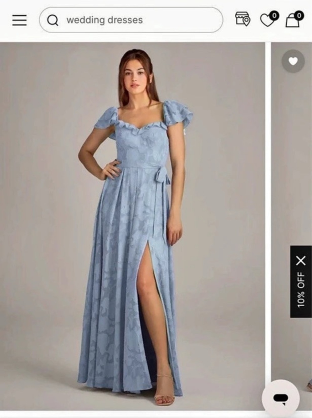 Azazie Aricella Blue Maxi Dress Like New